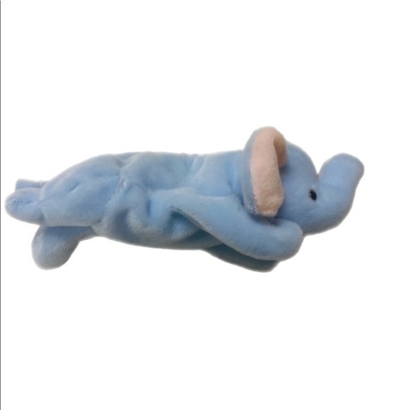 Ty Other - 1995 TY PVC BEANIE BABY LIGHT BLUE PEANUT ELEPHANT